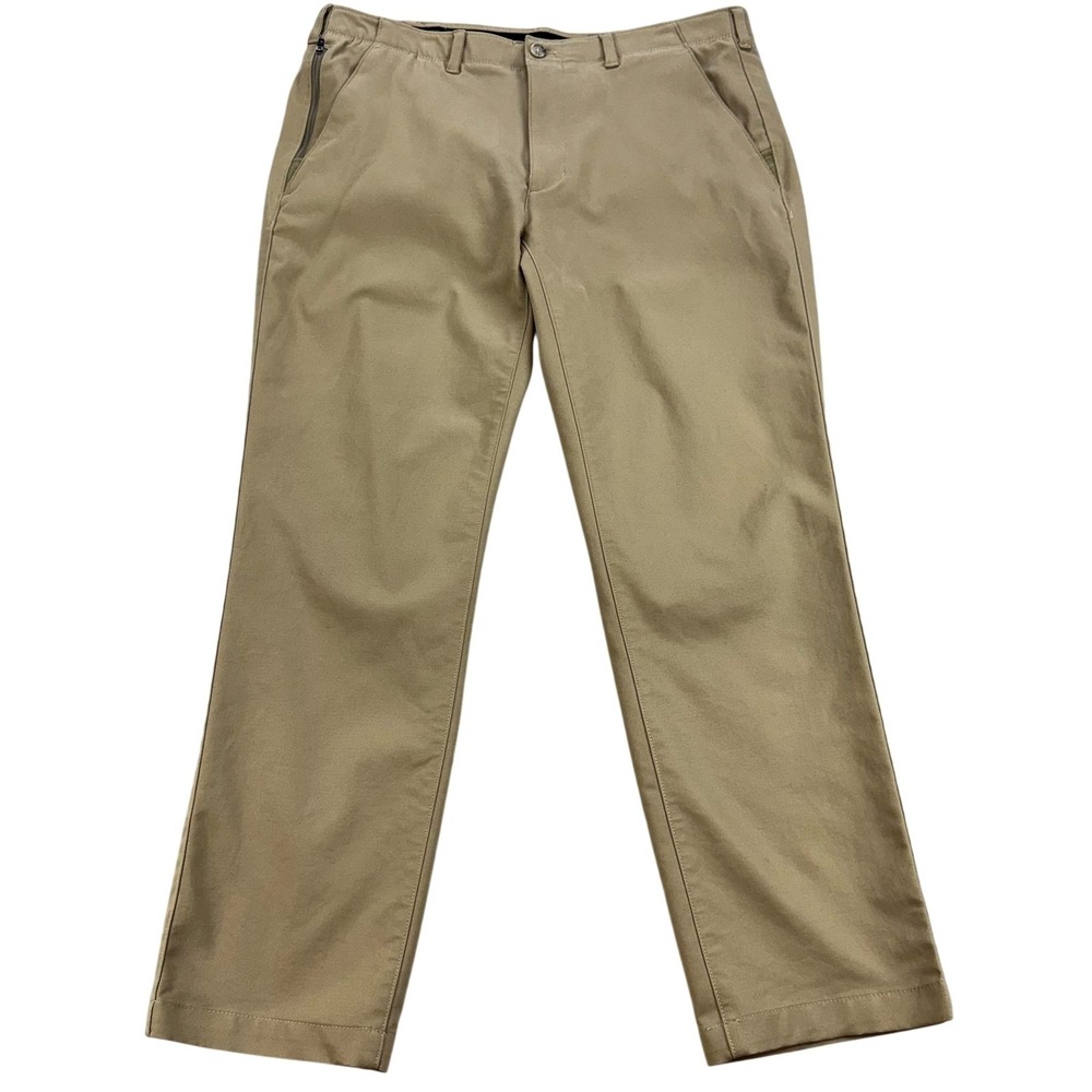 Eddie Bauer Pants Mens 38x31 Beige Stretch Chino Flat Front Travel Casual